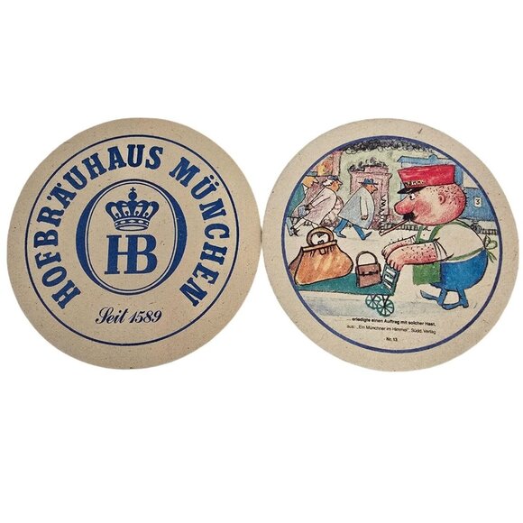 Vintage Coasters Set German Beer Hall Hofbrauhaus Munchen Advertising Ephemera - Picture 1 of 6